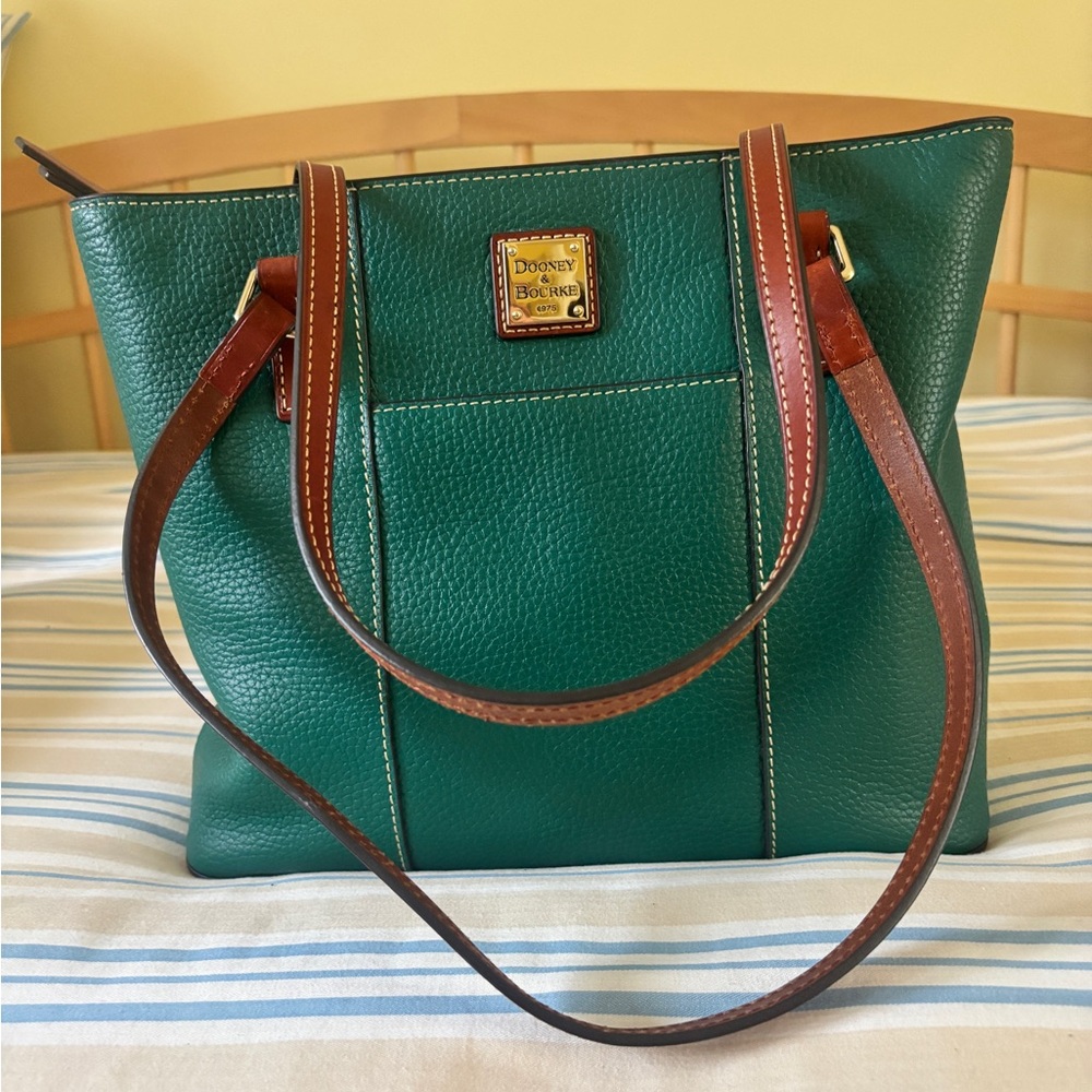 Dooney & Bourke Green Pebbled Leather Shoulder Bag